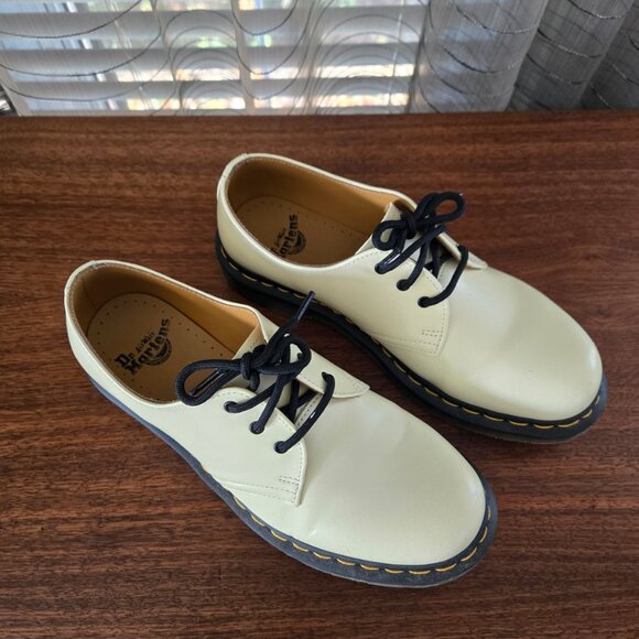 Dr Martens 1461 Cream 3 Hole Oxford Shoes, size 41EU/ 10 - Picture 4 of 10